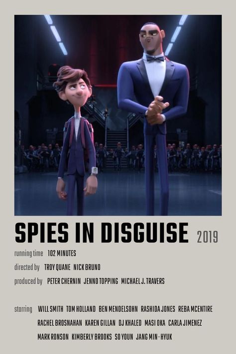 Spies in Disguise Movie Poster Spies In Disguise Fanart, Spy In Disguise, Weeknd Birthday, The Weeknd Birthday, Spies In Disguise, Bonnie And Enzo, Netflix Poster, Spy Movie, Good Animated Movies