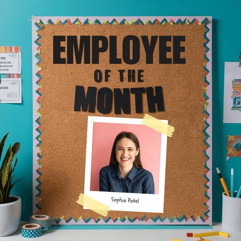 How to Decorate an Employee of the Month Board: 20 Ideas to Showcase Your Top Performers 8 Employee Of The Month Design, Employee Of The Month Board, Birthday Boards, Month Design, Employee Of The Month, Birthday Board, Way To Go, How To Decorate, The Way