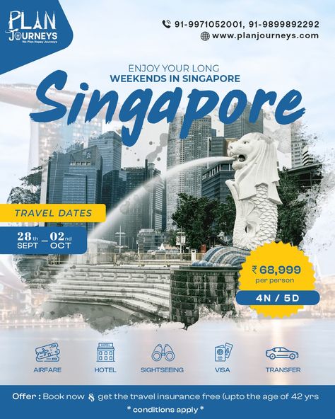 Amazing group tour to Singapore for upcoming long weekend starting from 28th Sep to 02nd Oct 2023. To enjoy on the best Singapore package from India, book now with Plan Journeys. Layover In Singapore, Singapore Tour Package, Singapore Tour, Singapore Tourist Attractions, Singapore Stopover, Canvas Art Painting Abstract, Singapore Famous Place, Singapore Travel, Holiday Packaging