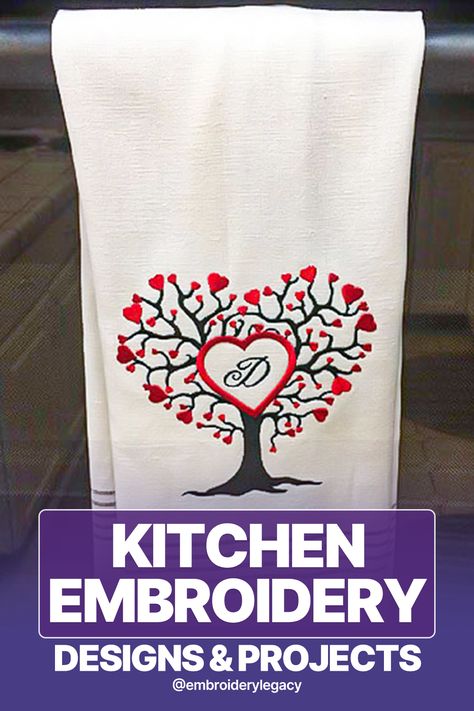 Kitchen Embroidery: Tips & Inspiration Kitchen Towel Embroidery, Machine Embroidery Ideas, Kitchen Embroidery Designs, Kitchen Embroidery, Towel Embroidery Designs, Ideas For Embroidery, Embroidery Kitchen, Machine Embroidery Designs Projects, Embroidery Tips