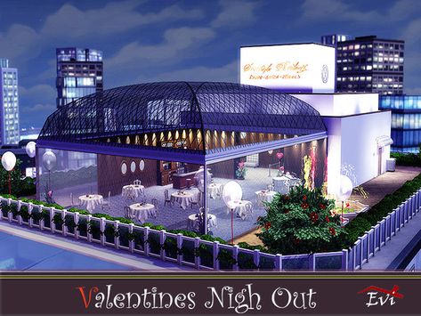 evi's Valentine Night Out Realistic Sims, Expensive Restaurant, Lots Sims 4, Romantic Restaurants, Sims 4 Lots, Sims Packs, Ts4 Mods, Building Inspiration, Romantic Restaurant