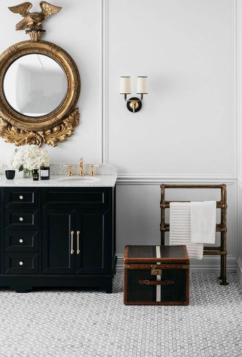 10 inspiring black and white bathrooms with incredible design and styling. From tile trends to statement lighting, we've compiled a gallery of the most incredible monochrome bathrooms. Steve Cordony, Monochrome Bathroom, White Bathroom Decor, Tile Trends, Bathroom Goals, Bathroom Trends, Up House, Small Bathroom Design, Beautiful Bathrooms