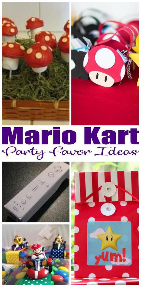 Mario Kart party favors! Find amazing Mario Kart party favors for boys and girls. Find goodie bag ideas, toys, candy and more. Cool ideas for birthday parties, classroom parties and more. Treat bags and favors all kids will love to take home. Find the best Mario Kart party favors now! Mario Theme Goodie Bags, Mario Party Gift Bags, Mario Kart Birthday Party Goody Bags, Super Mario Favor Bags, Super Mario Birthday Giveaways, Party Favor Ideas For Kids, Party Favors For Boys, Goodie Bag Ideas, Mario Kart Party