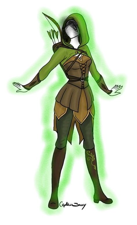 Forest Clothes Drawing, Forest Ranger Outfit, Earth Kingdom Clothes, Archery Clothes, Green Warriors, Mirror's Edge, Nature Outfits, Forest Clothes, Green Costumes