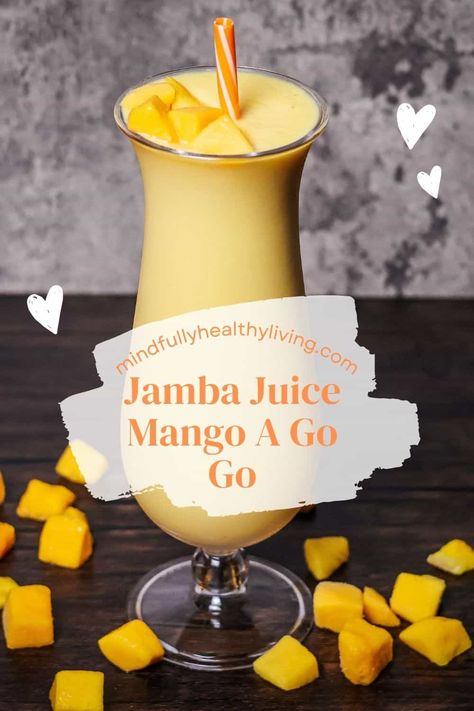 Mango A Go Go Smoothie (Jamba Juice Copycat Recipe) Jamba Juice Mango A Go Go Recipe, Mango A Go Go Smoothie Jamba Juice, Pineapple Mango Juice Recipe, Jamba Juice Recipes Copycat, Mango Juice Recipe, Recipe With Mango, Jamba Juice Recipes, Jamba Juice Smoothies, Mango Smoothie Recipe