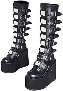 Demonia Trinity Boots, Trinity Boots, Platform Demonia, Creeper Boots, Demonia Boots, Goth Rave, Knee High Platform Boots, Goth Shoes, Goth Boots