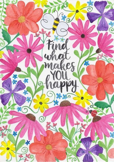 Rainbow Quotes, Colourful Art, Watercolor Lettering, Make Happy, What Makes You Happy, You Happy, Happy Quotes, Watercolour Painting, Colorful Art