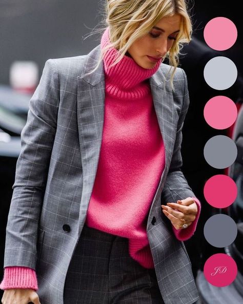 Monica Style, Street Style New York, Matching Colours, Colour Combinations Fashion, Look Rose, Neon Outfits, New York Fashion Week Street Style, Neon Fashion, Turtle Neck Sweater