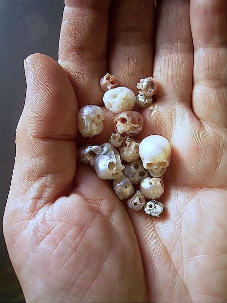 Artist carves pearls into teeny-tiny skull jewelry Toy Art, Skull Carving, Skull Jewelry, Skull And Bones, Japanese Artists, Skull Art, Artsy Fartsy, Origami, Bones