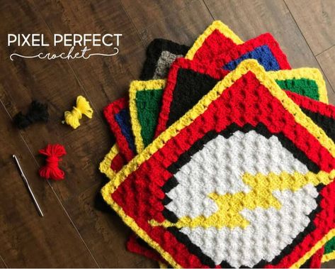 I am so excited to share a new DC Graph with you today! 'The Flash' is well known and well-loved member of the Justice League. I hope you will enjoy this graph as much as I do! Enjoy! #crochet #DCComics #TheFlash #Superherocrochet #CornertoCornercrochet Train Crochet, C2c Squares, Cozy Crochet Blanket, Crochet C2c Pattern, C2c Crochet Blanket, Crochet Graph, Boo Tiful, Corner To Corner Crochet, Crochet Halloween