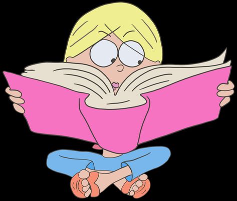 Cartoon Reading Book Aesthetic, Lizzie Mcguire Cartoon, Cartoons Reading Books, Collage Stickers, Reading Cartoon, Note Ideas, Kindle Stickers, Wallpaper Iphone Disney Princess, Disney Channel Original