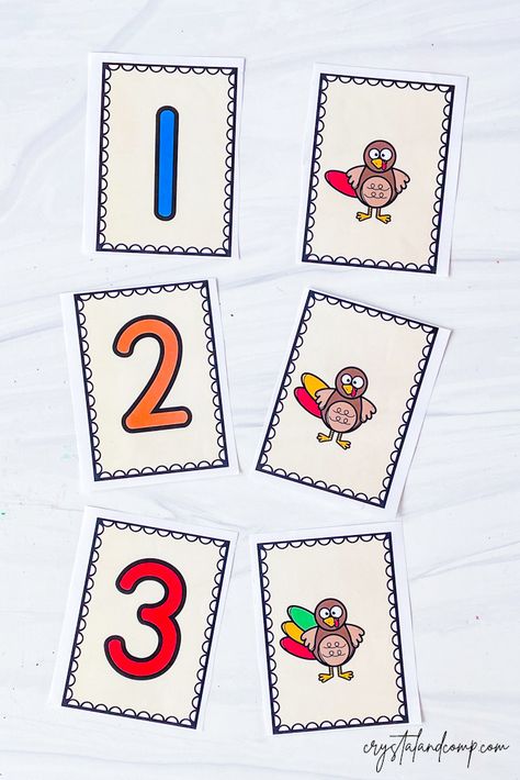 Turkey Math Preschool, Turkey Math Kindergarten, Turkey Phonics Game, Turkey Math Activities, Turkey Number Matching, Turkey Literacy Centers Kindergarten, File Box Organization, Turkey Math Games, Counting For Toddlers