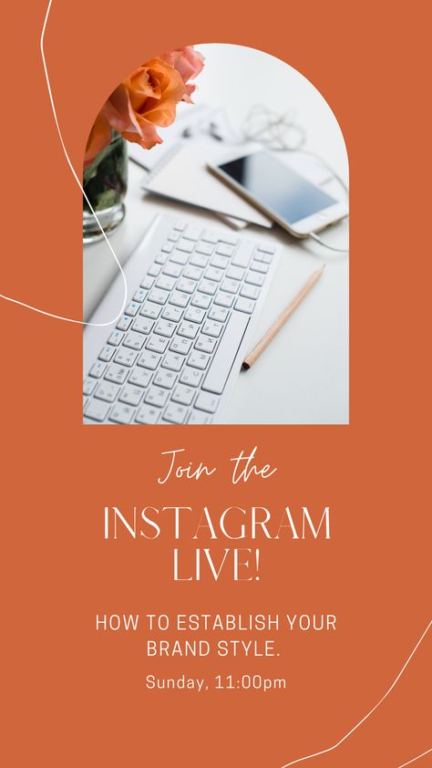 Orange Modern Instagram Live Story Announcement. #canva #ig #story #template #socialmedia Live Announcement Poster, Ig Live Poster Design, Instagram Live Poster Design, Layout Product, Ig Story Template, Instagram Advertising, Story Templates, Orange Background, Instagram Story Template