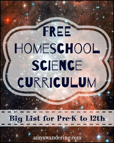 FREE Homeschool Science Curriculum (PreK to 12th) Homeschool Science Curriculum, Free Homeschool Curriculum, Homeschool Crafts, Homeschool Education, Homeschool Learning, Homeschool Kindergarten, Science Units, Science Curriculum, Homeschool Planning