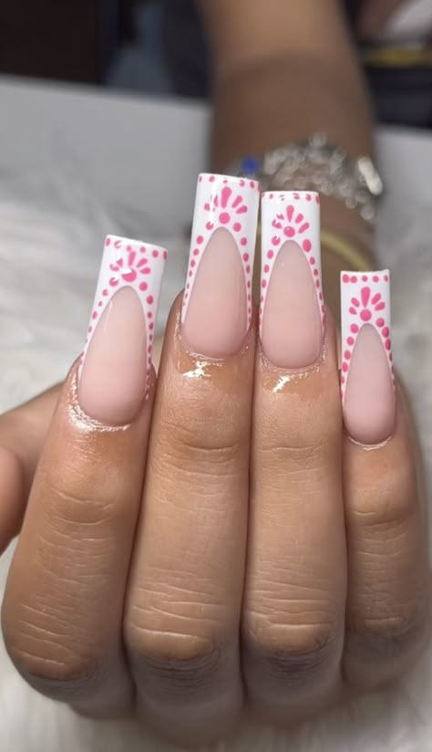 Pink Nail With Glitter, Nails Beach Design, Pink Nail Sets, Nails Inspo Pink, Pink Nails Art, Nail With Glitter, Mexican Nails, Pink Nail Colors, Summery Nails