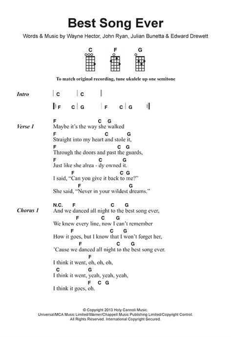 One Direction Ukulele Chords, Guitar Chords For Songs Popular, Chords Guitar Songs, Best Song Ever One Direction, Ukulele Songs Popular, Akordy Na Ukulele, Ukelele Chords Ukulele Songs, Ukulele Songs Beginner, Easy Ukulele Songs