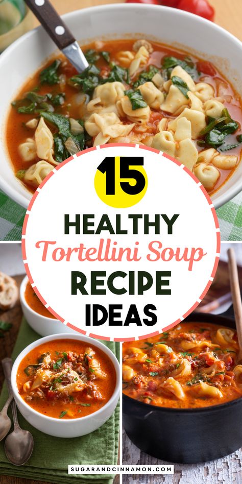 Craving something hearty yet quick? Try these easy tortellini soup recipes! 🍽️😍 Perfect for busy weeknights or a lazy Sunday, these soups are packed with flavor and love. Elevate your cooking game and impress your family. Save this pin to keep your dinner plans deliciously simple! Tortellini Soup Recipes, Easy Tortellini Soup, Easy Tortellini, Soup Ideas, Quick And Easy Soup, Dinner Plans, Comfort Soup, Easy Soup, Cooking Game