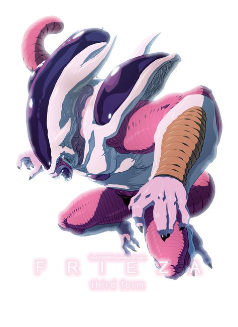 Third Form by theCHAMBA Cell Dbz, Lord Frieza, Ball Inspiration, Evil Villains, Enter The Dragon, Dragon Balls, Dragon Ball Artwork, Dynamic Poses, Weird Creatures