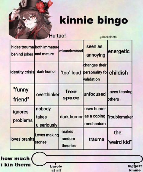 Loud Personality, Kin Bingo, Kinnie Bingo, Leo And Aquarius, Bingo Sheets, Bingo Template, Bingo Board, Hu Tao, Anger Issues