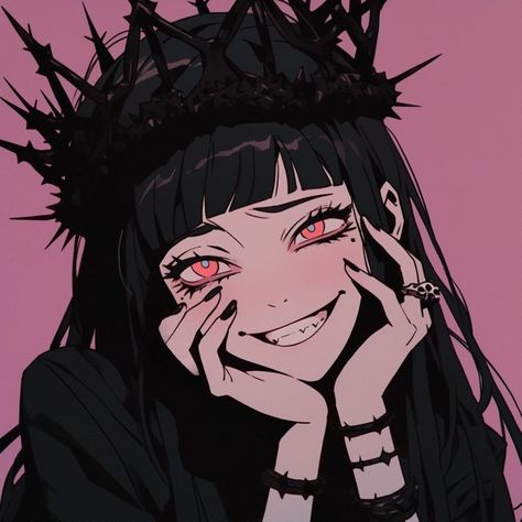 Anime girl, anime girl icon, Aesthetic icon, Aesthetic girl icon, 8k, 4k, high quality icon, gothic girl icon, 90s anime, retro anime Anime Artist, The Curse, Anime Expressions, Gothic Anime, Art Drawings Sketches Creative, Digital Art Anime, Cartoon Profile Pics, Red Eyes, Dark Anime