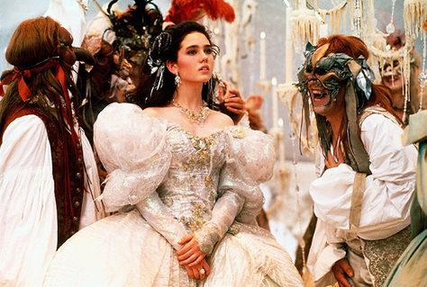 After: Sarah, Labyrinth via @byrdiebeauty Jennifer Connelly Labyrinth, Labyrinth Dress, Sarah Labyrinth, Labyrinth Ball, Labyrinth 1986, Labyrinth Movie, Masquerade Wedding, Fraggle Rock, Goblin King