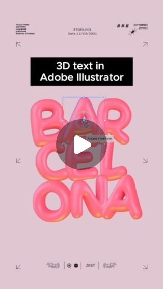 3d Typography Illustrator Tutorial, 3d Typography Design Tutorial, 3d Text Illustrator Tutorial, Adobe Illustrator Typography Tutorials, Text Tutorial Illustrator, Inflated Text, 3d Typography Tutorial, Typography Tutorial Illustrator, Adobe Illustrator Typography