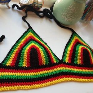 Jamaican Outfit Jamaican Crochet Top Jamaican Festival - Etsy UK Jamaican Crochet, Jamaican Festival, Jamaican Colors, Crochet Outfits, Crochet Halter Top, Hippie Top, Womens Halter Tops, Hippie Tops, Crochet Halter