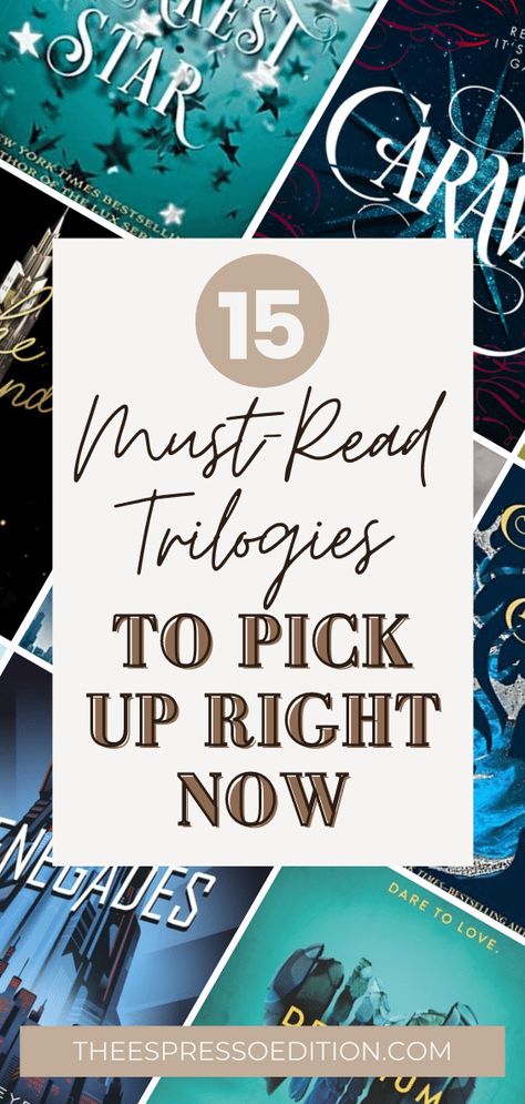 Trilogies are a great way to enjoy a series without as much commitment. Less books, but tons of story! My favorites can be found at theespressoedition.com | #trilogies #besttrilogies #trilogy #bookseries books to read in 2021 | best books | book recommendations | books | book club books | 2021 reading list | best books for young adults | best adult books | contemporary fiction | reading list | what to read | #readingchallenge #bestbooks Book Series For Adults, Best Trilogy Books, Audio Book Recommendations, Fantasy Reading List, Best Book Series For Women, Top Books To Read 2024, Book Trilogies, Books Series To Read, Best Book Series To Read