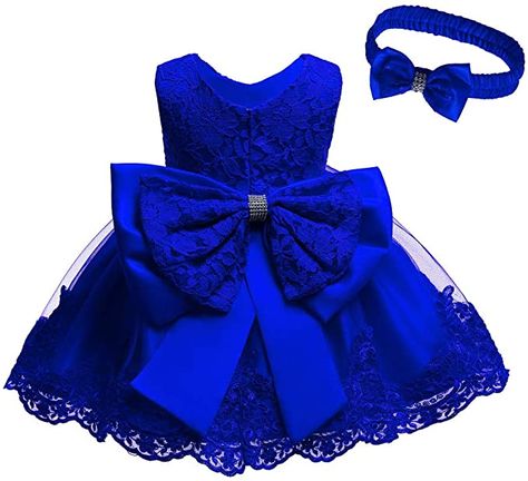 Amazon.com: Baby Girls Dress Christening Baptism Party Formal Dress with Headwear: Clothing Girls Holiday Dresses, Birthday Girl Dress, Girl Christening, Dress Cake, Wedding Dresses For Girls