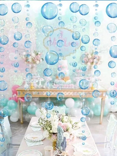 Blue  Collar  PVC   Embellished   Event & Party Supplies Water Themed Birthday Party, Hanging Bubbles, Bubble Garland, Sea Birthday Party Decorations, Balloon Baby Shower Centerpieces, Underwater Birthday, Last Splash, Bubble Birthday, Ocean Theme Party