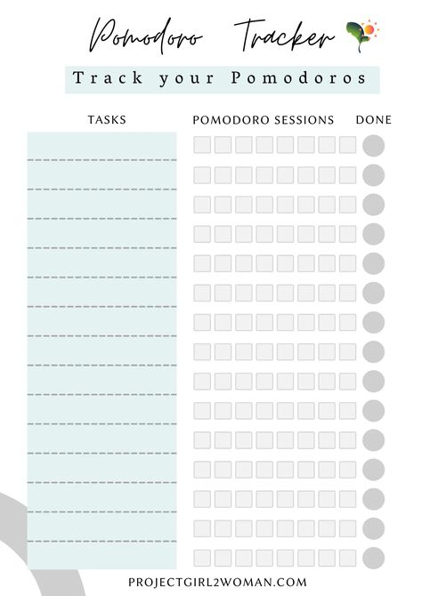 Pomodoro Planner Free Printable, Pomodoro Tracker Printable, Blurting Method Template, Pomodoro Method Study, Study Tracker Free Printable, Studying Tracker, Pomodoro Technique Printable, Time Tracker Printable, Pomodoro Technique Time Management