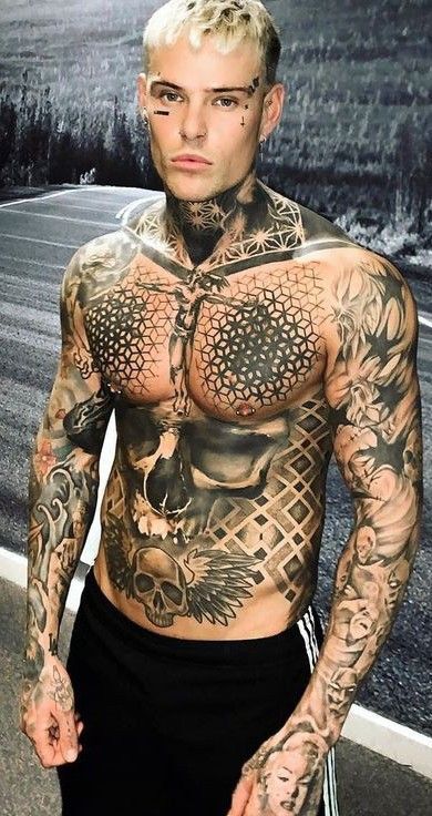 Tattoo After Care, Chest Tattoo Drawings, Masculine Man, Tatted Men, Shop Tattoo, Skull Sleeve Tattoos, Tattoo Inspiration Men, Neck Tattoo For Guys, After Care