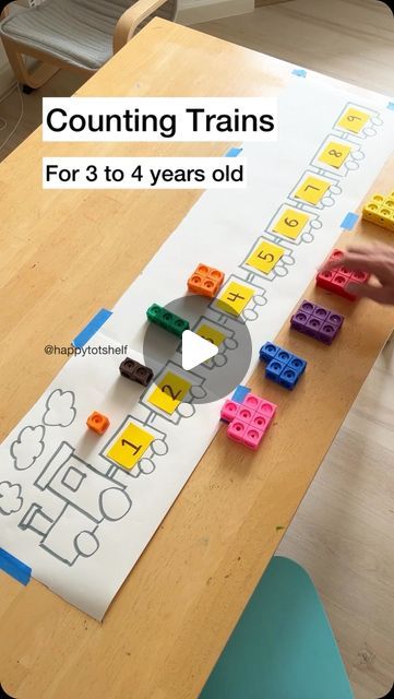 New Years Math Activities For Toddlers, Train Games For Kids, Toddler Entertainment, Math Activities For Toddlers, Toddler Math, Baby Montessori, Literacy And Numeracy, Montessori Math, Train Activities