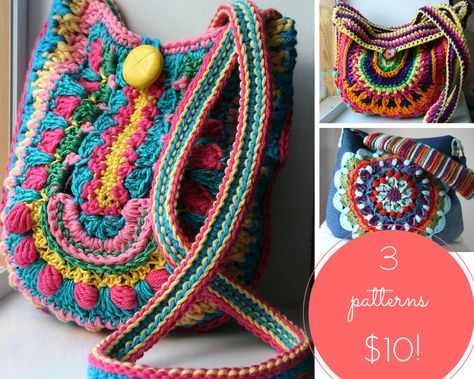 Crochet patterns 3 crochet purse patterns sale crochet mandala purse patterns crochet bag patterns crochet handbag pattern (10.00 USD) by LuzPatterns Crochet Laptop Bag, Bag Patterns Crochet, Crochet Boho Bag Pattern, Boho Bag Pattern, Crochet Boho Bag, Crochet Shell Stitch, Crochet Bag Pattern Free, Crochet Handbag, Crochet Etsy