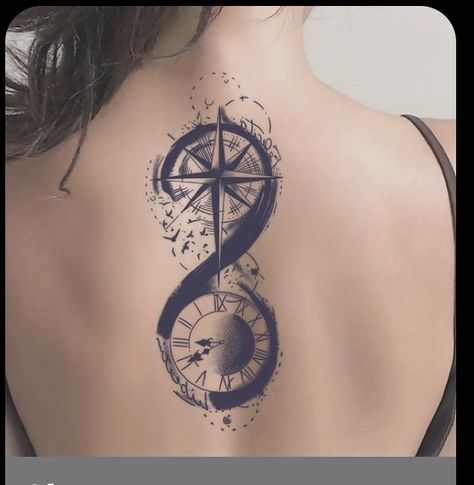 True North Tattoo, Feminine Compass Tattoo, Compass Tattoo Design, Muster Tattoos, Famous Tattoos, Tattoos For Black Skin, Dope Tattoos For Women, Clock Tattoo, Stylist Tattoos