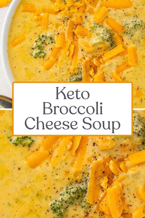 This keto broccoli cheese soup is unbelievably rich and cheesy but quick and easy to make... with only 5g net carbs per serving! Super low carb but high in flavor, this recipe is a must for any keto diet or meal plan. Soup Low Carb, 40 Aprons, Keto Broccoli Cheese Soup, Vegan Cheddar Cheese, Keto Broccoli, Broccoli Cheese Soup Recipes, Cheese Soup Recipes, Easy Skillet Meals, Cheddar Cheese Soup