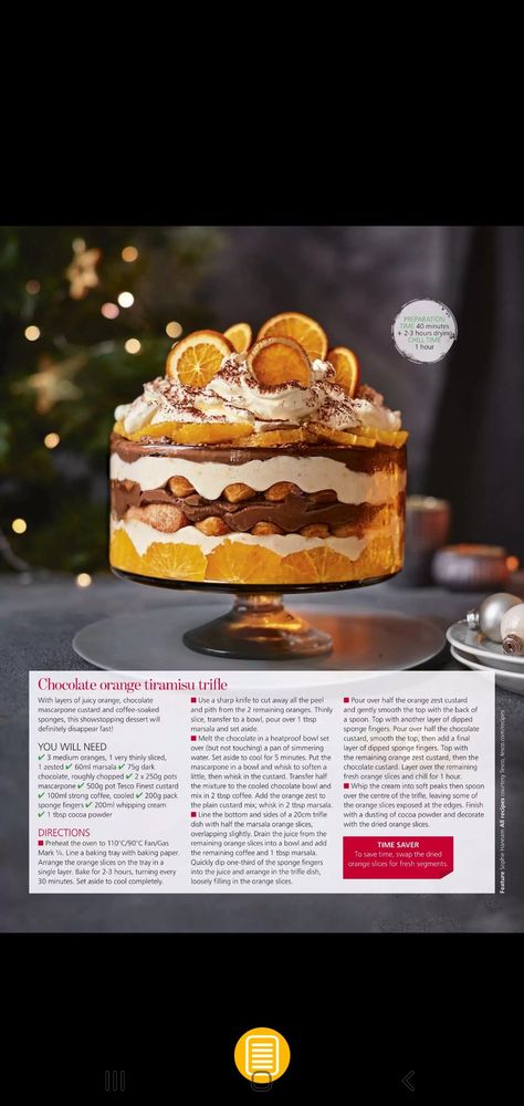 Chocolate Orange Trifle, Orange Tiramisu, Orange Trifle, Tiramisu Trifle, Fruit Pudding, Trifle Pudding, Orange Cake, Chocolate Orange, Trifle