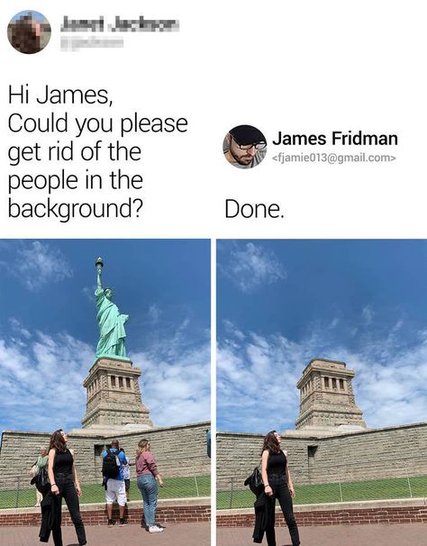 Funny Photoshop Requests, James Fridman, Photography Tricks, Funny Photoshop, Who Asked, Photoshop Images, Nailed It, Really Funny Memes, Funny Photos