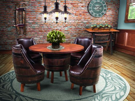 Whiskey barrel table