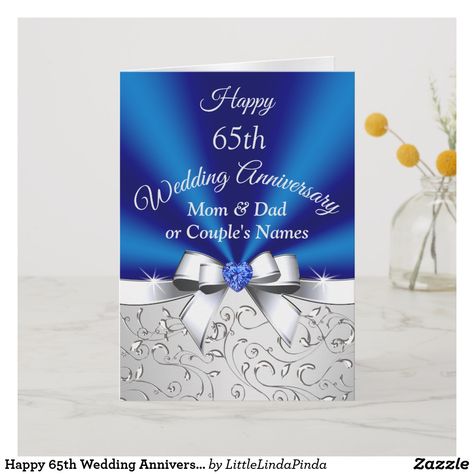 Wedding Anniversary Cards For Parents, Anniversary Cards For Parents, Cards For Parents, 65th Wedding Anniversary, Wedding Anniversary Presents, Parents Anniversary, 65th Anniversary, Parents Wedding, Dad Cards