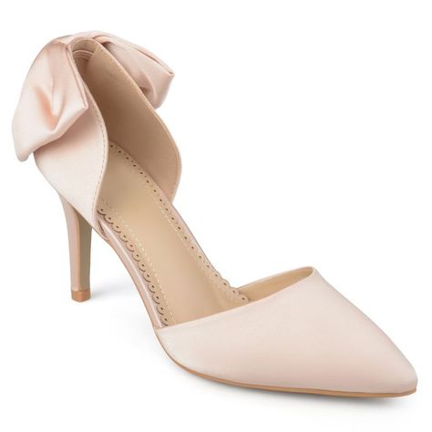 Journee Collection Womens Tanzi Pointed Toe Mid Heel Pumps : Target Blush Blouse, Stile Casual Chic, Mid Heels Pumps, Bow Pumps, Nude Shoes, Slip On Pumps, Pointed Heels, Satin Pumps, Only Shoes