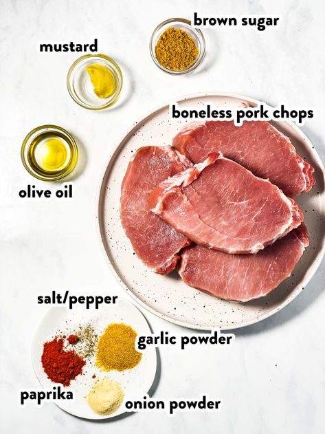 These Oven Baked Boneless Pork Chops are quick and easy to make, yet come out incredibly juicy and flavorful! After seasoning them, they roast in the oven to perfection. | #porkchops #dinner #dinnerideas #healthyfood #healthyrecipes #easyrecipes Oven Baked Boneless Pork Chops, Baked Boneless Pork Chop Recipes, Baked Boneless Pork Chops, Oven Pork Chops, Boneless Pork Chop Recipes, Easy Baked Pork Chops, Baked Pork Chops Oven, Easy Pork Chops, Oven Baked Chicken Breasts