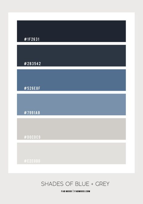 7 Calming Color Palettes for Bedroom - Shades of Blue Bedroom Canva Pallete, Masterbed Ideas, Grey Colour Scheme Bedroom, Grey Bedroom Colors, Charcoal Bedroom, Sage Bedroom, Black And Grey Bedroom, Bedroom Shades, Navy Blue Living Room