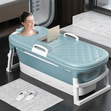 54.3 Inches Portable Bathtub Thickened Foldable Home SPA Bath Barrel W/ Cover Bathtub Gifts, Bathtub Cover, Large Bathtubs, Plastic Bathtub, Stand Alone Bathtubs, Large Bathtub, Portable Bathtub, Bathtub Surround, Portable Hot Tub