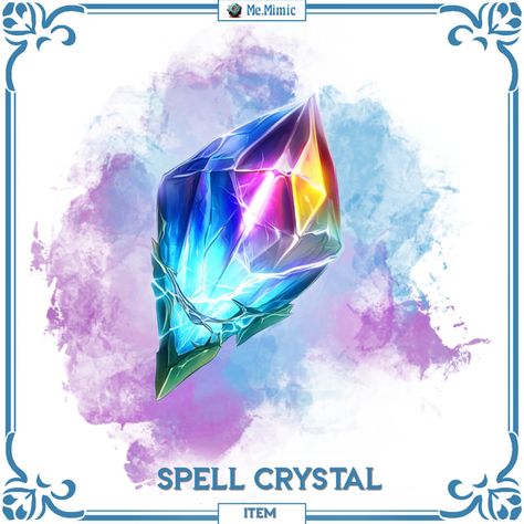 DnD 5e Item Spell Crystal by Me.Mimic Crystal Magic Art, Magic Items Art, Dnd Art Ideas, Magic Items Fantasy Art, Magic Artifacts Concept Art, Magic Item Art, Dnd Items Homebrew, Magic Spells Art, Dnd Artifacts