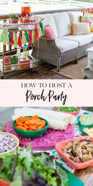 Porch Party Food, Party Ideas Outdoor, Hosting Gift, Outdoor Party Ideas, Summer Hosting, Party Food For Adults, Hosting Holiday Party, Porch Party, Porch Parties