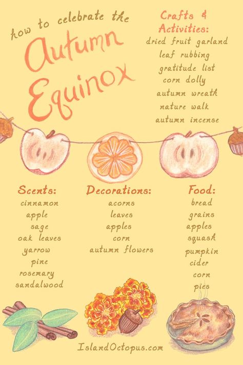 The Autumn Equinox is one (of two) moments in the year when day and night are of equal length. It marks the beginning of autumn. In the northern hemisphere the Autumn Equinox usually falls on September 22 or 23, and in 2021, it is September 22. Crafts and activities include: dried fruit garland, leaf rubbing, gratitude list, corn dolly, autumn wreath, nature walk, autumn incense, and more. Continue reading on our blog for some fun ways to celebrate this time of year! Dried Fruit Garland, Autumnal Equinox Celebration, Leaf Rubbing, Fruit Garland, Solstice And Equinox, Corn Dolly, Solstice Celebration, Autumnal Equinox, Witch Spirituality