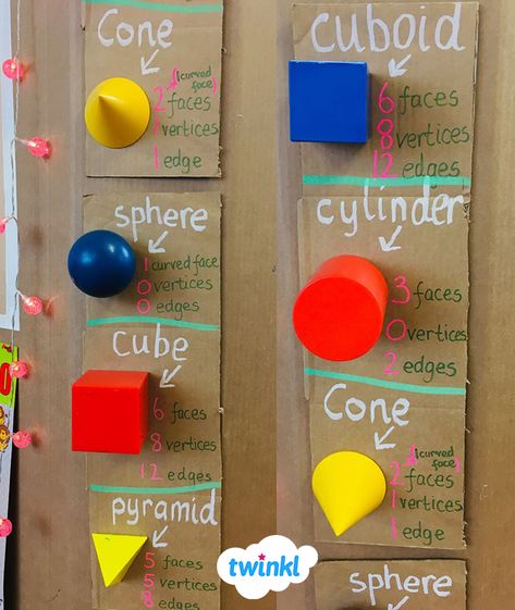 Maths 3d Shapes Activities, Maths Classroom Displays Primary, Primary 5 Classroom Ideas, 3d Shapes Eyfs, 3d Shapes Poster, 3d Shape Activities Eyfs, 3d Shapes Project Ideas, 3 D Shapes Activities, 3d Shapes Project