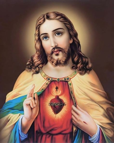 Sacred Heart Pictures, Jesus Images Hd, Jesus Pictures Hd, Teal Wallpaper Iphone, Christ Painting, Mary Images, Mother Mary Images, Catholic Pictures, Christian Quotes Wallpaper