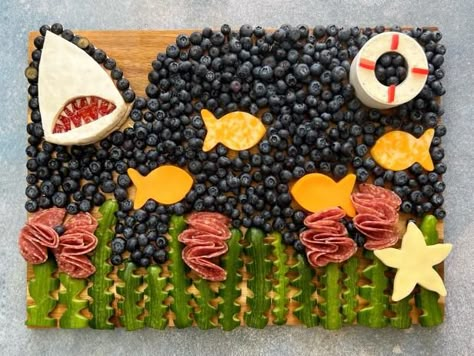 Shark Week Party, Fish Cookies, Summer Appetizer, Shark Party, Types Of Cheese, Shark Birthday, Shark Week, Fish Shapes, Food Themes